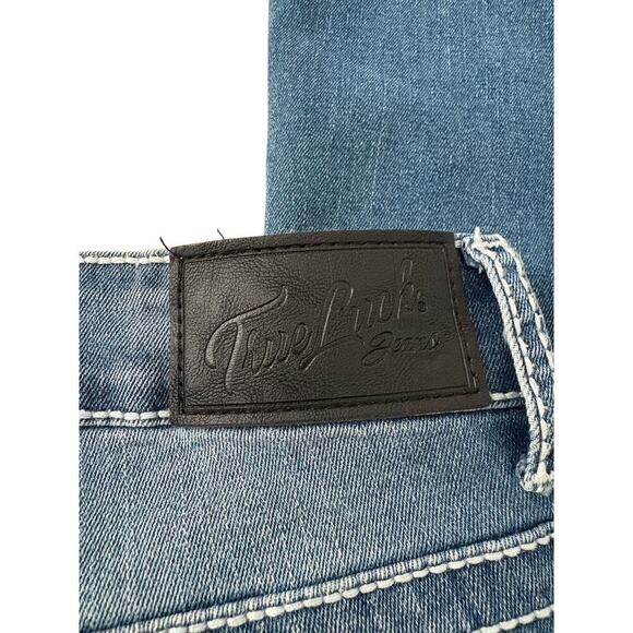 True Luck Y2K Flare Jeans 7/8 Star Embroidery 27x29.5 Low Rise Denim - Picture 7 of 8